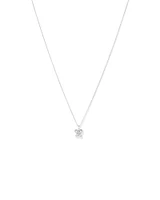 Cubic Zirconia Butterfly Pendant Necklace in Sterling Silver