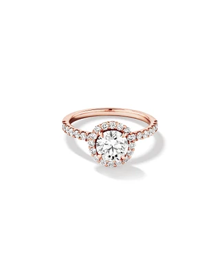 1.79 Carat TW Round Brilliant Laboratory-Grown Diamond Halo Engagemet Ring in 14kt White Gold