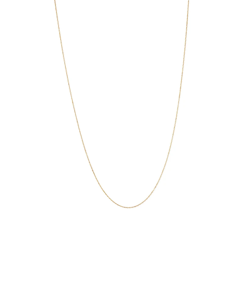 50cm (20") 1mm Width Singapore Chain in 10kt Yellow Gold