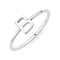 C Initial Ring in Sterling Silver