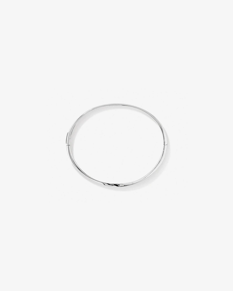 62mm Polished Oval Twist Bangle in Sterling Silver