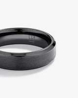 6mm Black Titanium Bevelled Edge Wedding Band