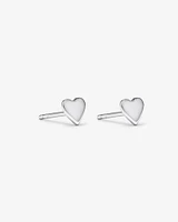 Heart Stud Earrings in Sterling Silver