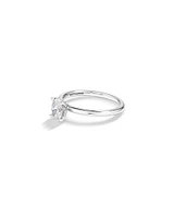 Carat TW Oval Laboratory-Grown Diamond Solitaire Engagement Ring in 14kt White Gold