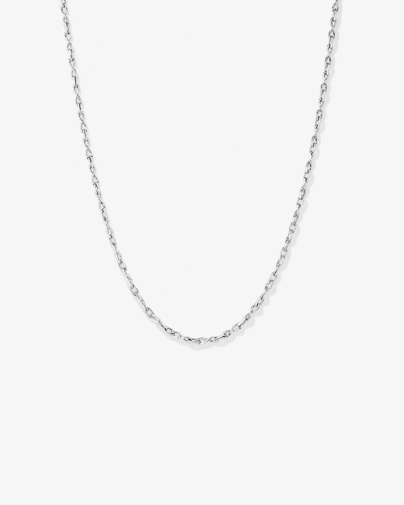 50cm (20") 3.9mm Width Large Diamond Cut Infinity Link Chain Necklace in Sterling Silver