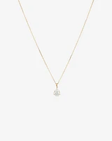 1.00 Carat TW Pear Cut Laboratory-Grown Diamond Solitaire Pendant in 10kt Yellow Gold