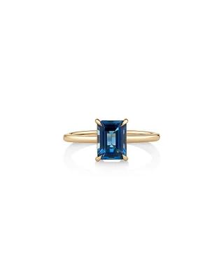 London Blue Topaz Ring in 10kt Yellow Gold