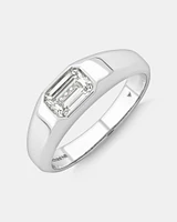 Bague à solitaire en or blanc 14 K avec diamant créé en laboratoire totalisant 1 ct