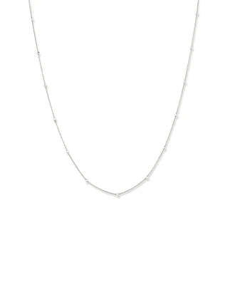 Collier à chaîne et station de perles en or blanc 10 carats