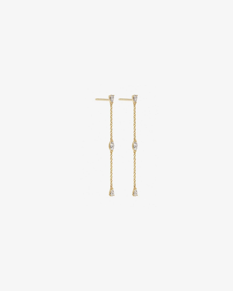 0.32 Carat TW Fancy Cut Laboratory-Grown Diamond Drop Earrings in 10kt Yellow Gold