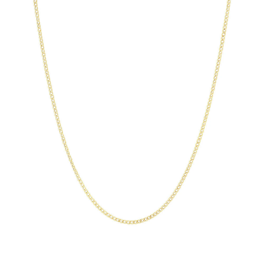 50cm (20") Hollow Curb Chain in 10kt Yellow Gold