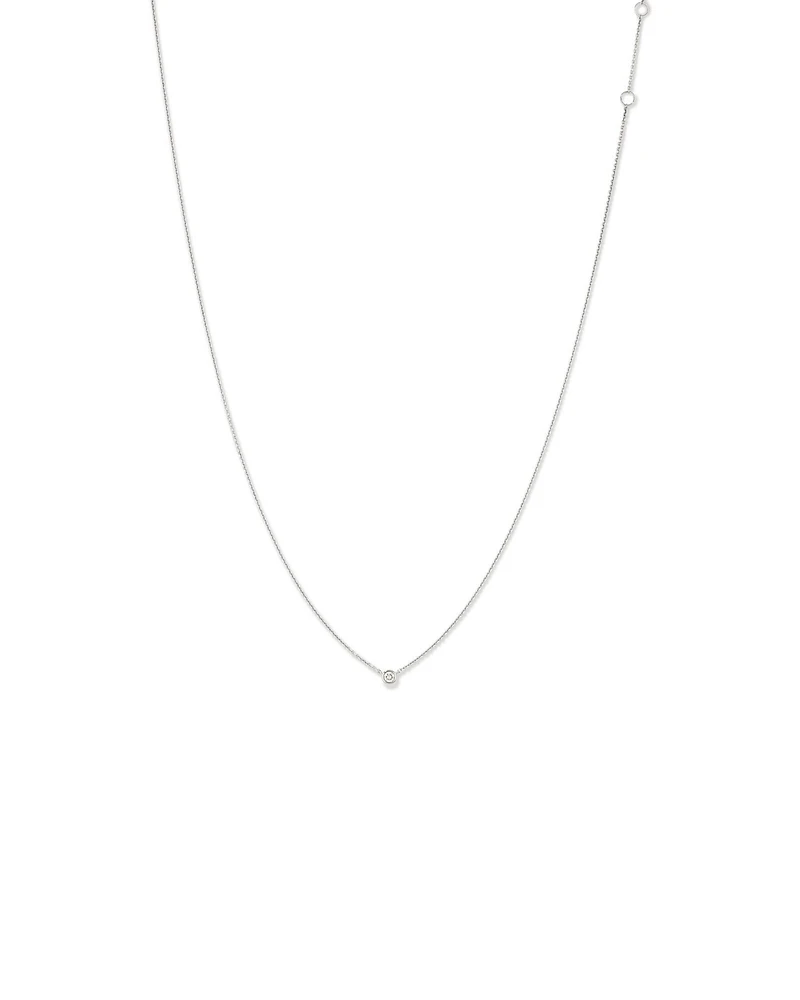 Diamond Serendipity Single Stone Necklace in Sterling Silver