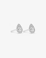 0.45 Carat TW Pear Diamond Halo Stud Earrings in 10kt White Gold