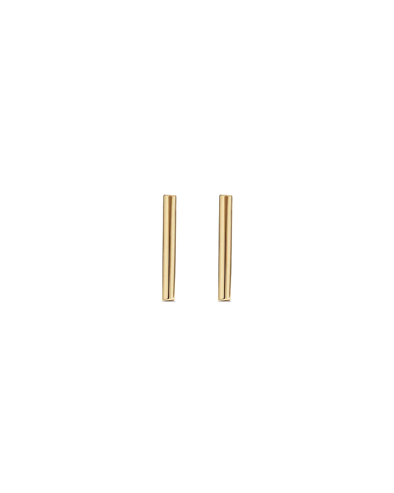 8mm Narrow Bar Stud Earrings in 10kt Yellow Gold