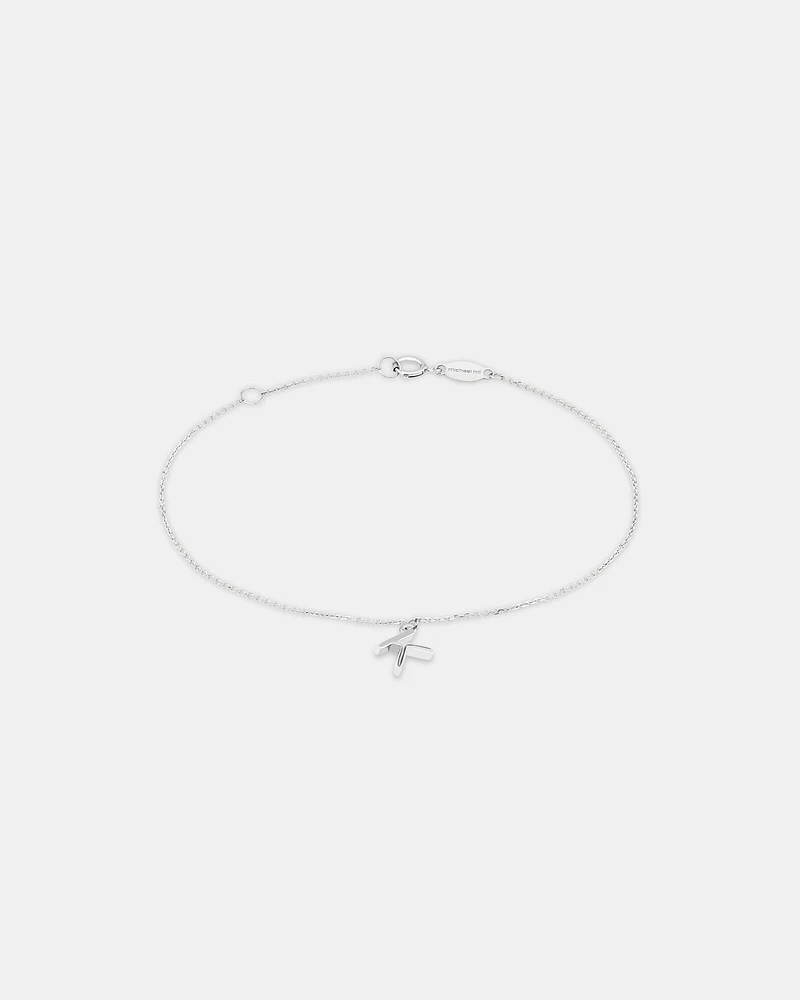 Bracelet à initiale « D » en argent