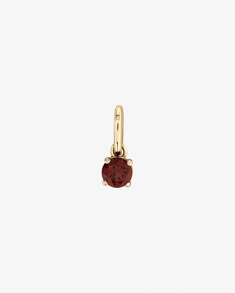 Round Red Garnet Birthstone Pendant in 10kt Yellow Gold