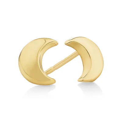 Boutons d'oreilles de lune en or jaune 10 K