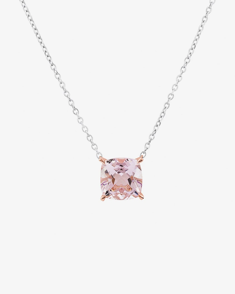 Necklace with Rose Amethyst in Sterling Silver & 10kt Rose Gold