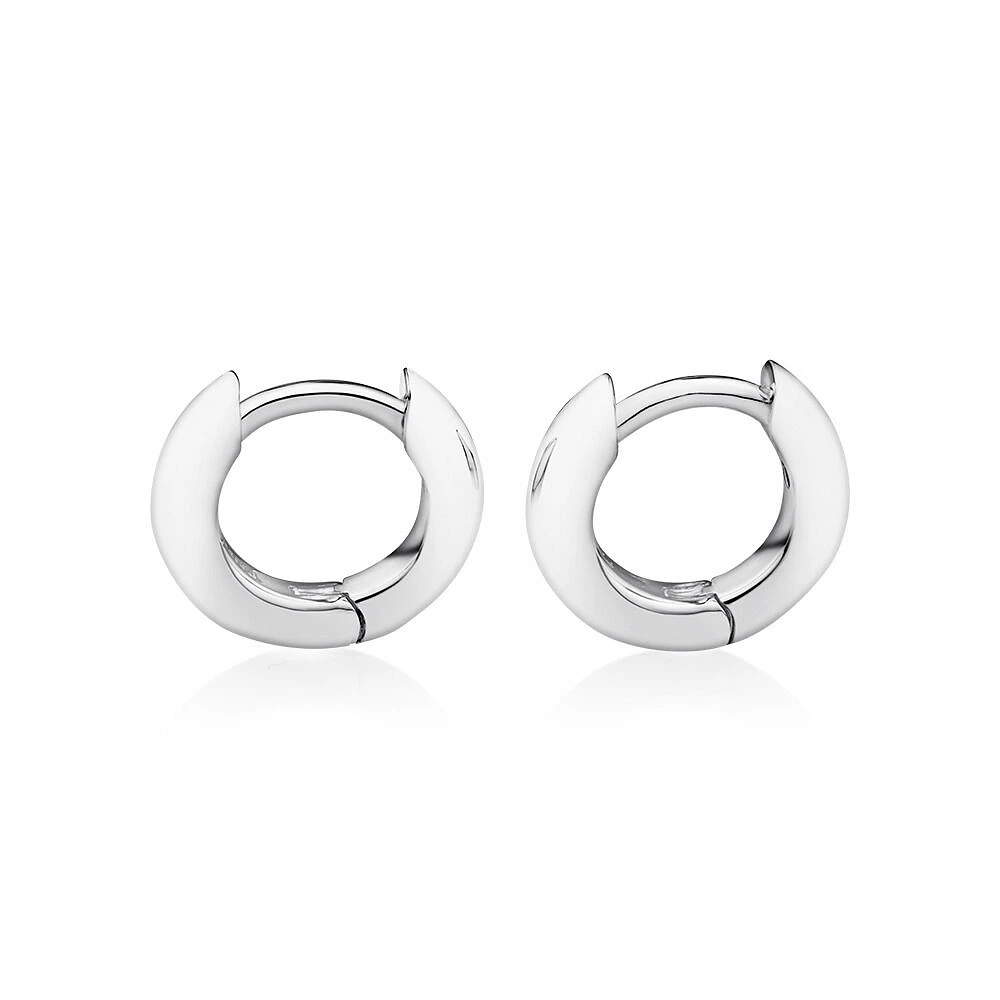 11mm Huggie Earrings in Sterling Silver