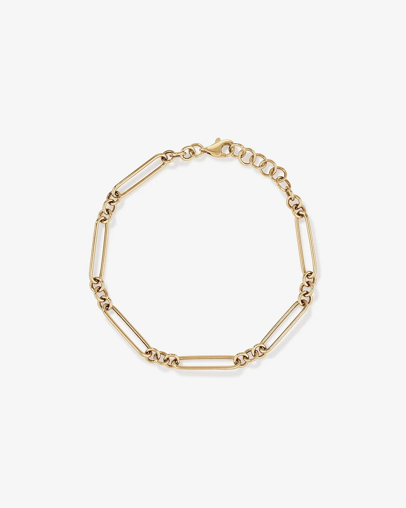 Paperclip 3 and 1 Bracelet in 10kt Yellow Gold