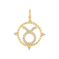 Taurus Zodiac Pendant with 0.20 Carat TW of Diamonds in 10kt Yellow Gold