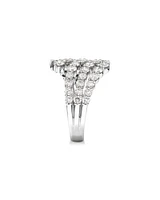 2,00 carats TW Bague bypass éventail graduée en diamant en or blanc 18kt