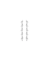 Cubic Zirconia Vine Drop Stud Earrings in Sterling Silver