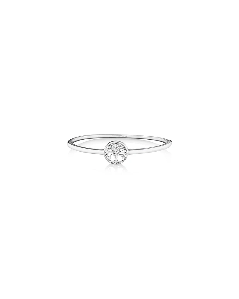 62mm Polished Tree of Life Bangle in Sterling Silver