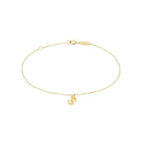 19cm (7.5") C Initial Bracelet in 10kt Yellow Gold