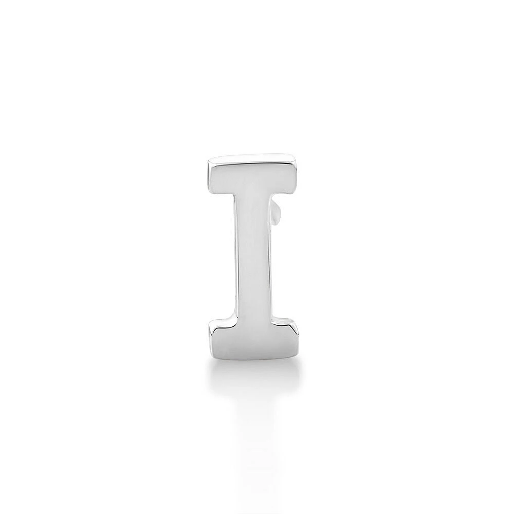 E Initial Single Stud Earring in Sterling Silver