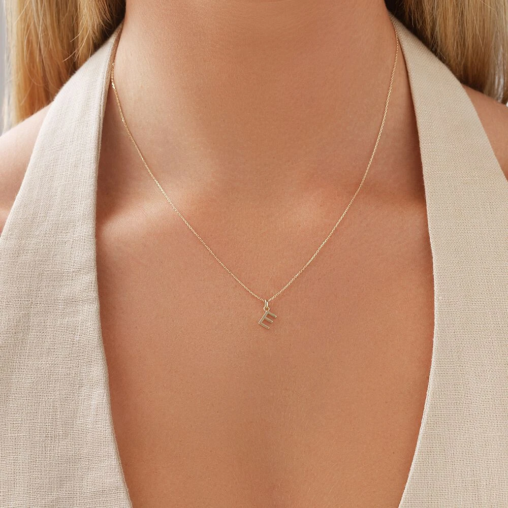 "H" Initial Pendant with Chain in 10kt Yellow Gold