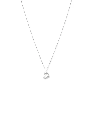 Heart Pendant and Chain with Cubic Zirconia in Sterling Silver