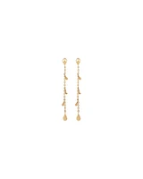 Pear Station Drop Earrings in 10kt Yellow Gold