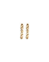 Croissant Twist 15mm Hoop Earrings in 10kt Yellow Gold