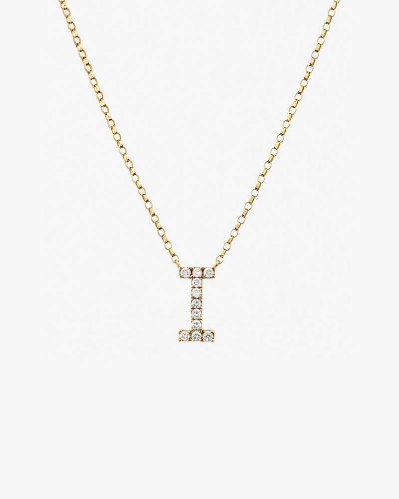 "K" Initial Necklace with 0.10 Carat TW of Diamonds in 10kt Yellow Gold