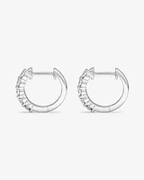 Carat TW Laboratory-Grown Diamond Hoop Earrings Set in 10kt White Gold
