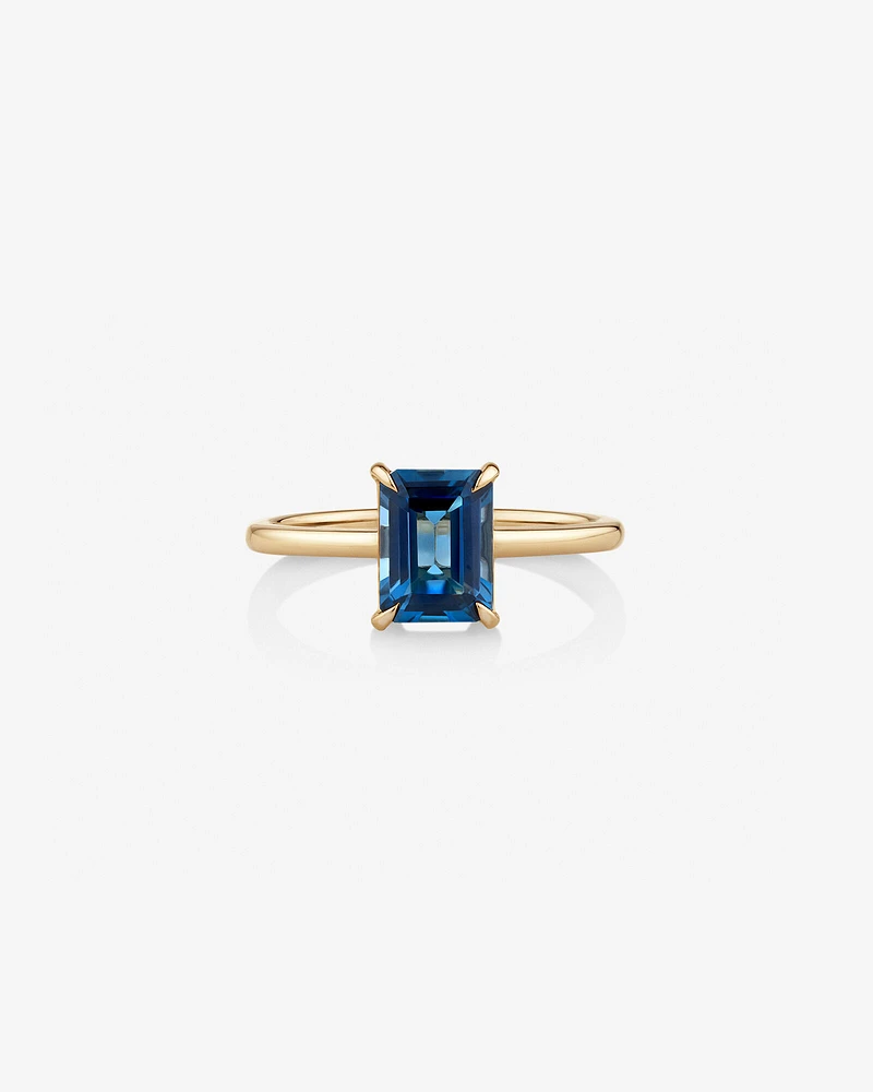 London Blue Topaz Ring in 10kt Yellow Gold