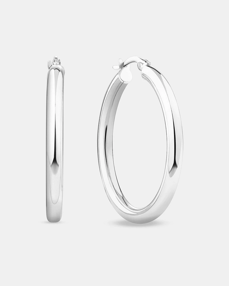 25mm Hoop Earrings in Sterling Silver