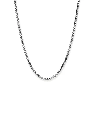 55cm (21.6") 4.1xmm Width Wheat Curb Chain Necklace in Oxidised Sterling Silver