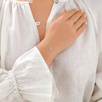 19cm (7.5") N Initial Bracelet in Sterling Silver
