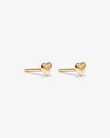 Heart Stud Earrings in 10kt Yellow Gold