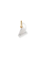 Diamond Letter V Initial Pendant in 10kt Yellow Gold