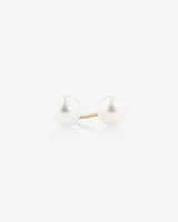 Stud Earrings with 5mm Round Cultured Freshwater Pearl in 10kt Yellow Gold