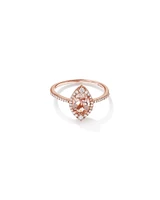 Halo Ring with Morganite & 0.20 Carat TW of Diamonds in 10kt Rose Gold