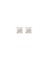 1.00 Carat TW Asscher Cut Solitaire Laboratory-Grown Diamond Stud Earrings in 10kt Yellow Gold