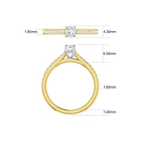 Bague de fiançailles en or blanc 14 K avec diamants totalisant 0,50 ct