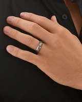 6mm Men's Ring Grey Sapphire Tungsten