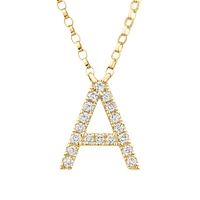 "K" Initial Necklace with 0.10 Carat TW of Diamonds in 10kt Yellow Gold