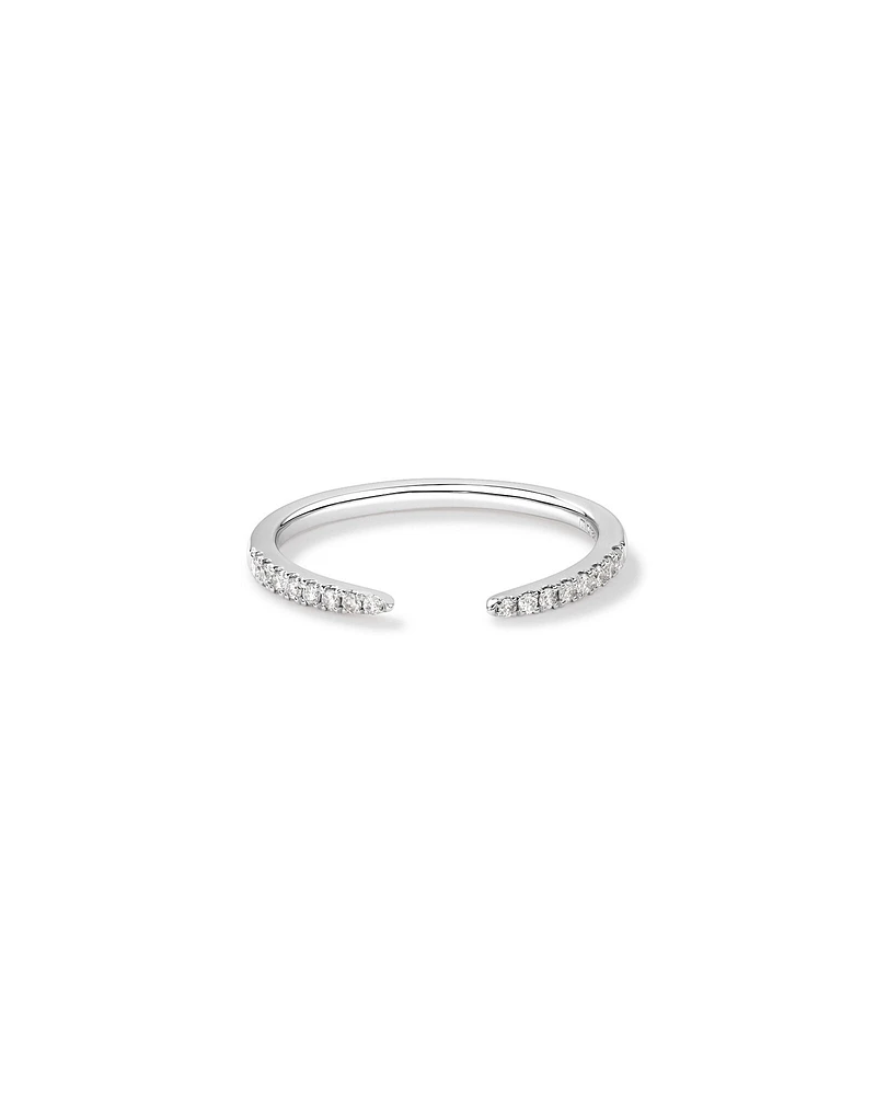 0.12 Carat TW Diamond Open Wedding Band in 14kt White Gold