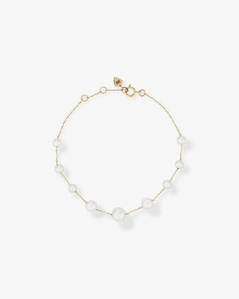 Bracelet with Cultured Freshwater Pearls in 10kt Yellow Gold